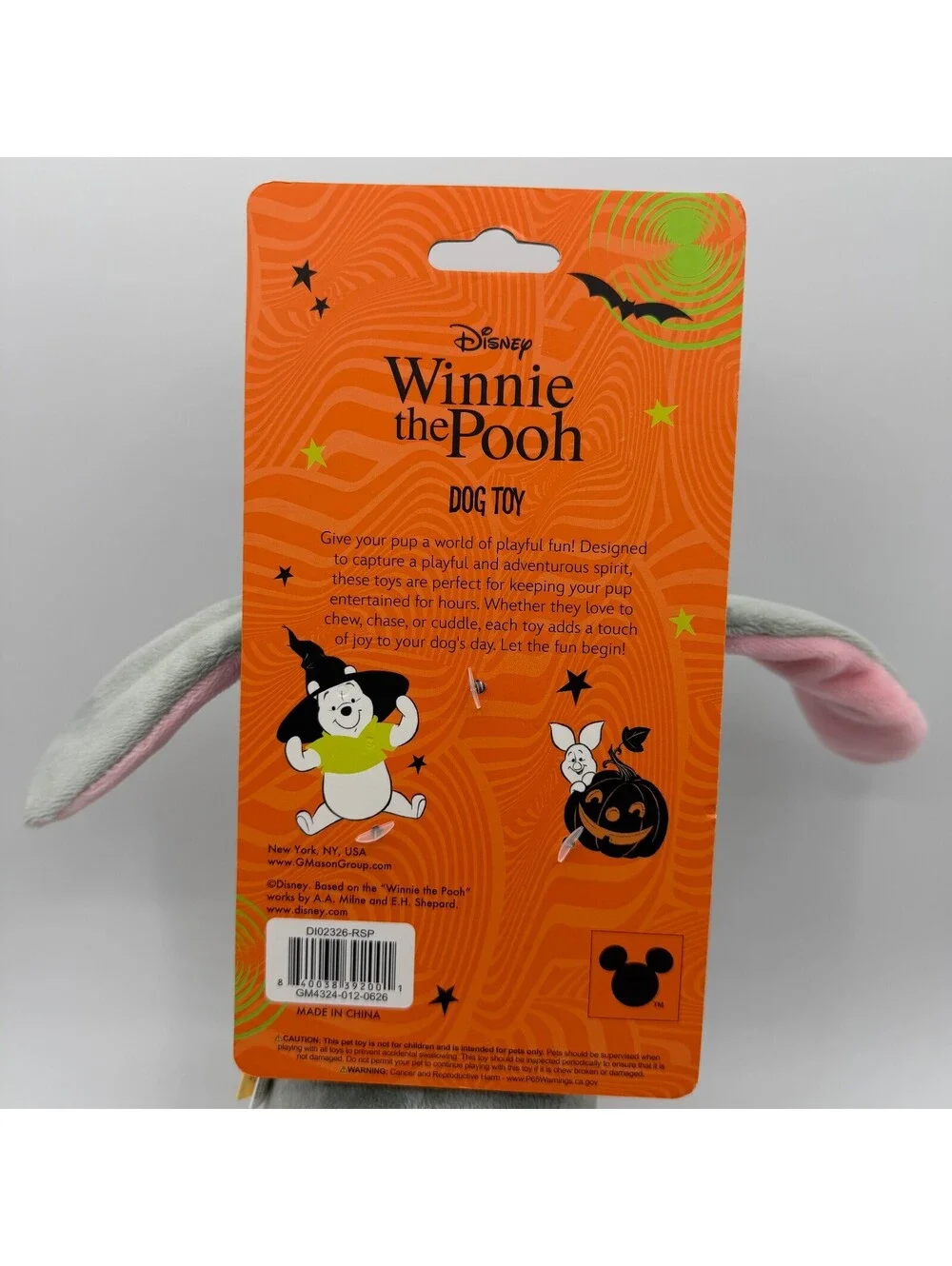 Disney Winnie The Pooh Eeyore Plush Squeaker Dog Toy Halloween Too Cute To Spook